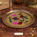 Brass Designer Meenakari Pooja Thali (10 Inch)
