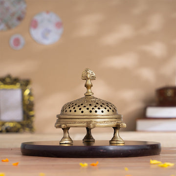 Brass Turtle Inspired Loban Burner (4.5 Inch)