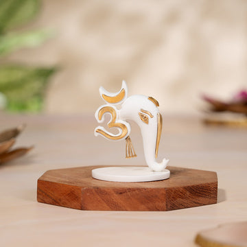 Elegant Om Ganesh Idol For Car Dashboard (2 Inch)