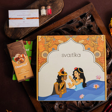 925 Pure Silver Ganesha Rakhi Gift Hamper | Rakhi and Chocolates