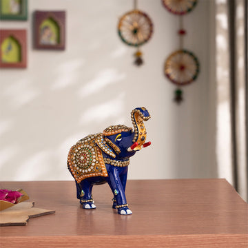 Decorative Meenakari Elephant Statue (3 Inch)