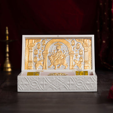Svastika Nav Durga Pocket Temple - Gold Coated (Big)