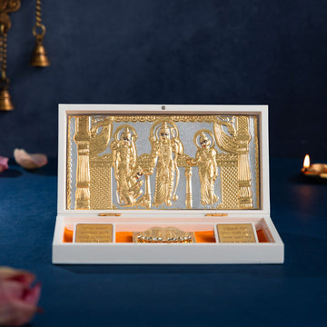 Svastika Ram Darbar Pocket Temple - Gold Plated (Small)