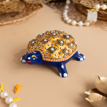 Artistic Meenakari Tortoise Statue (4 Inch)