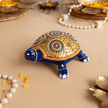 Artistic Meenakari Tortoise Statue (6 Inch)
