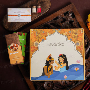 925 Pure Silver Trishul Rakhi Hamper Box | Premium Rakhi and Chocolates