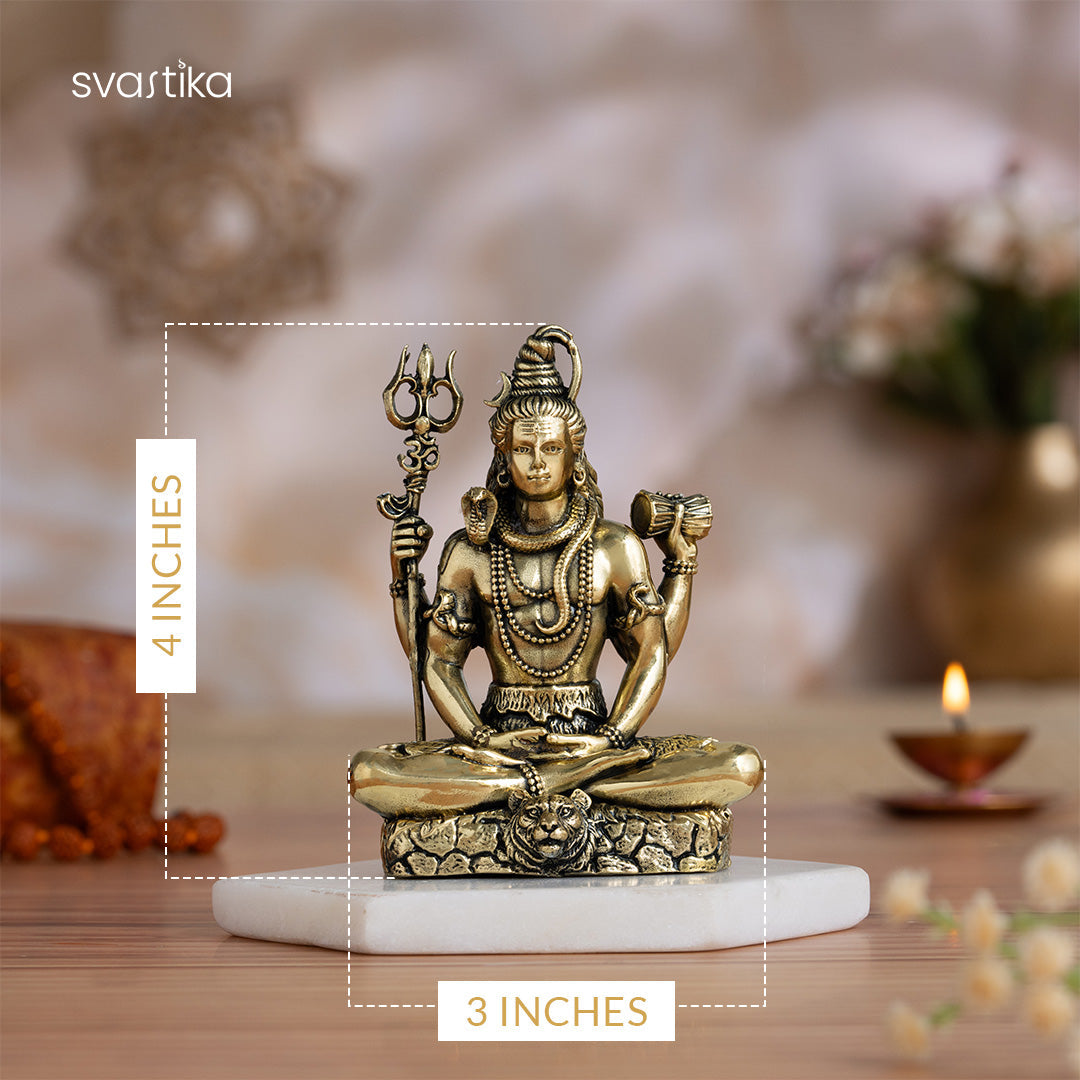 4 inch brass shiv ji idol
