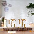 Brass Vertical Swastika Symbol Diyas (Set of 2) 4 inch