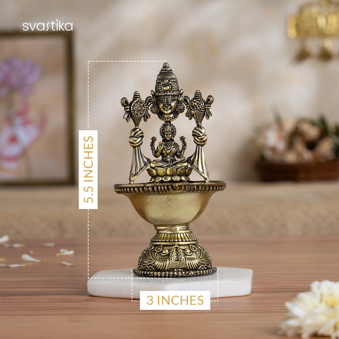 Brass Tirupati Balaji Lakshmi Divine Diya 
