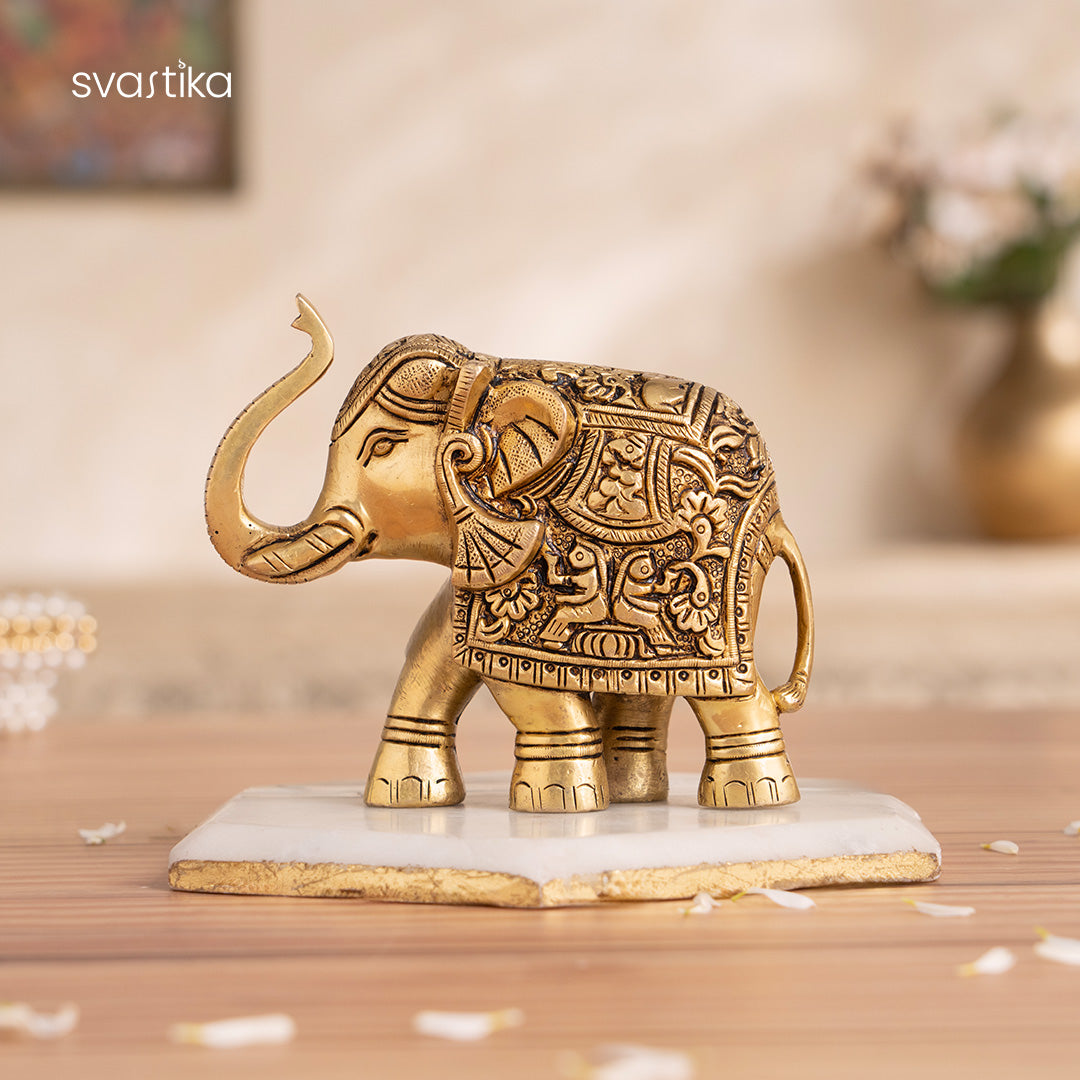 Brass Elephant Statue 