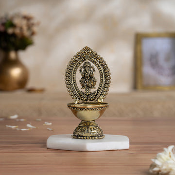 Divine Brass Ganesha Diya (4.5 Inch)
