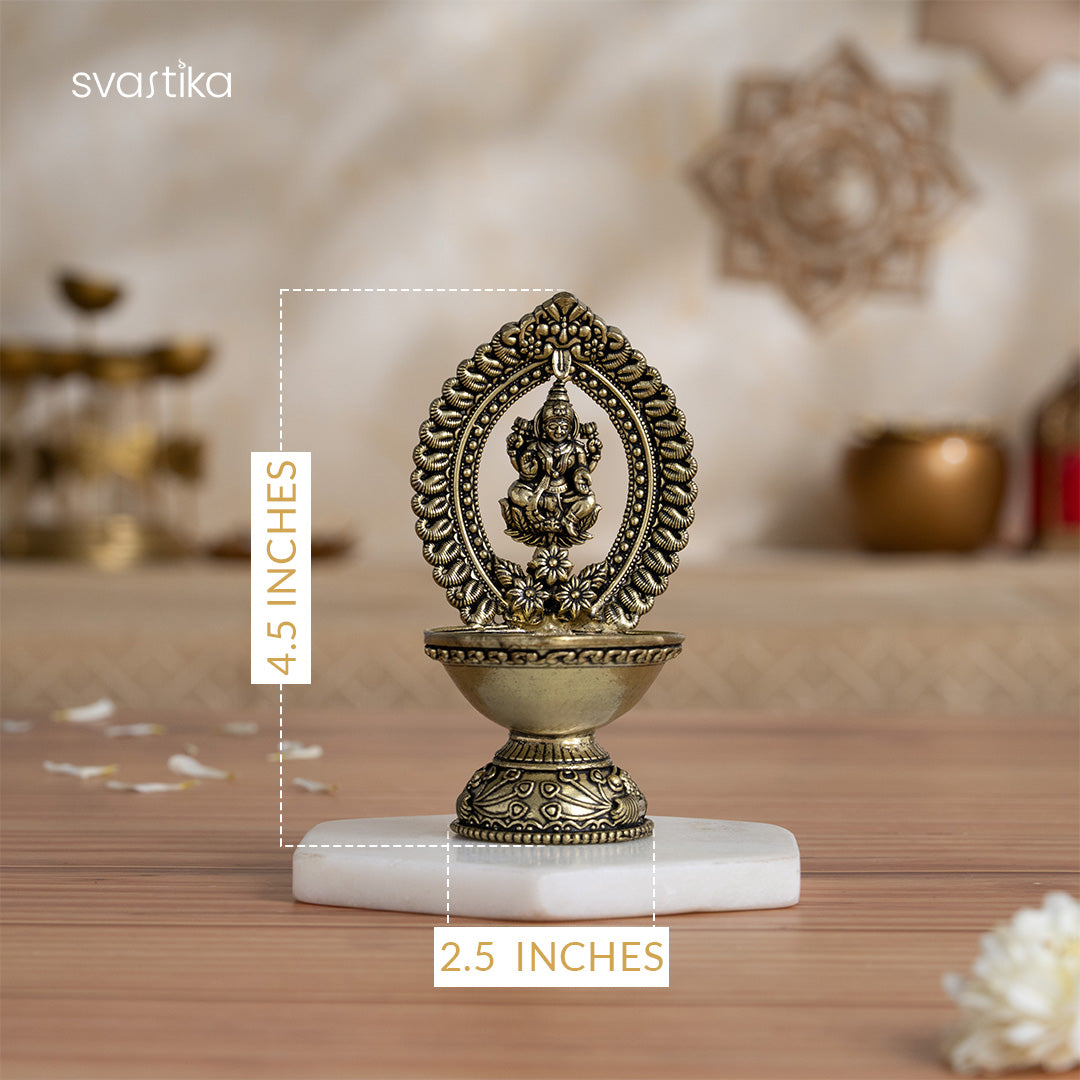 Divine Brass Lakshmi Diya (4.5 Inch)