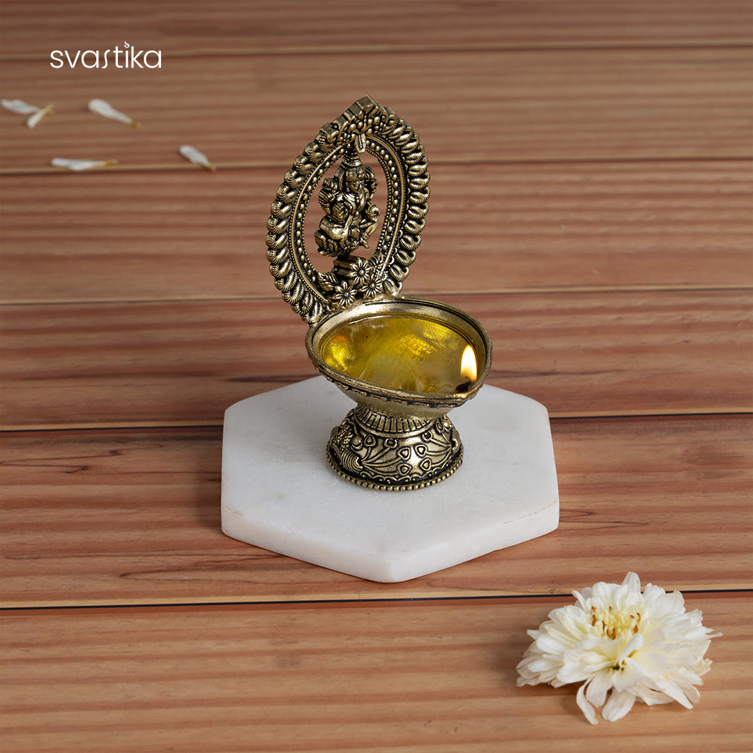 Divine Lakshmi brass Diya 