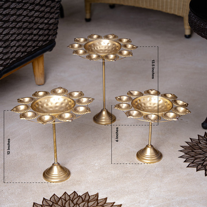  Diya Holder Flower Urli (Set of 3) 