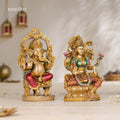 Ganesh Lakshmi idol With Antique Finish Pair 