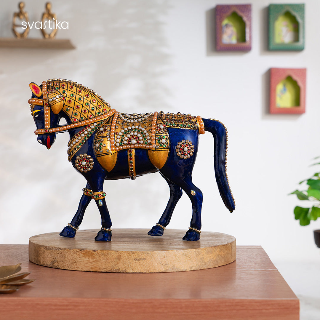 Meenakari Horse Statue