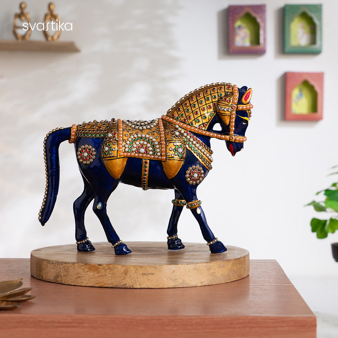 Meenakari Horse Statue 