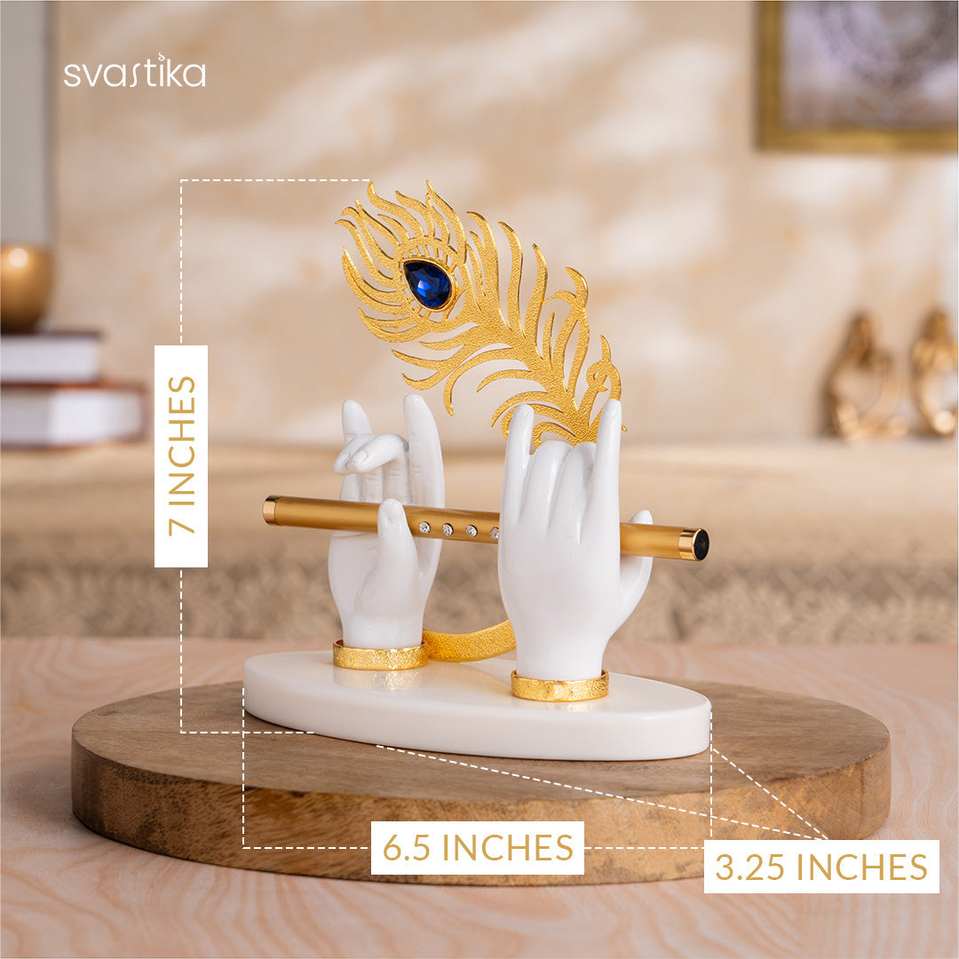 Lord Krishna's Divine Hands Idol - Gold Plated 