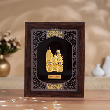 Lord Jagannath Puri 3D Wall Frame - Gold Plated Finish