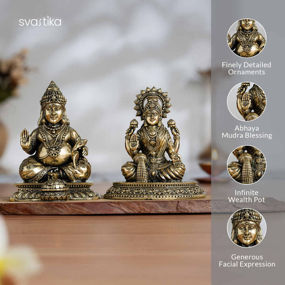 Brass Lakshmi & Kuber idol Pair 
