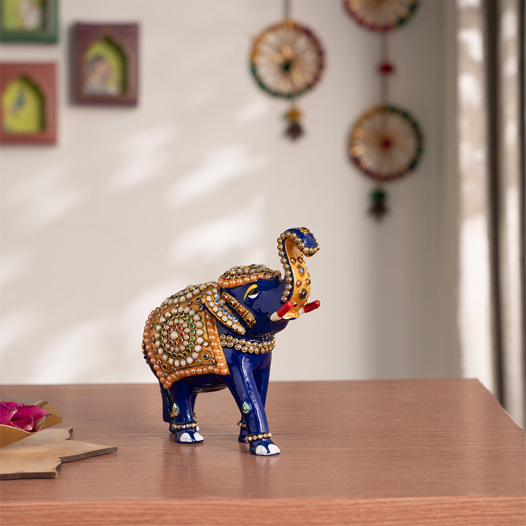 Decorative Meenakari Elephant Statue (3 Inch)
