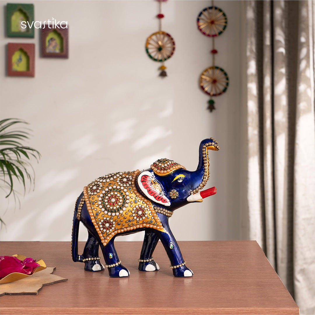 Blue Elephant Statue
