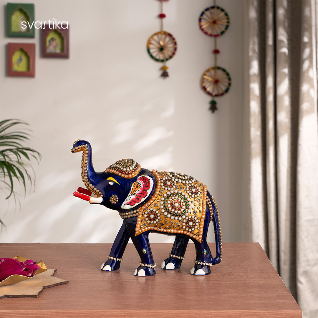 Blue Elephant Statue