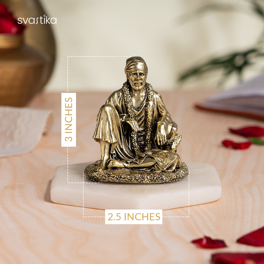 Sitting Brass Sai Baba Murti 