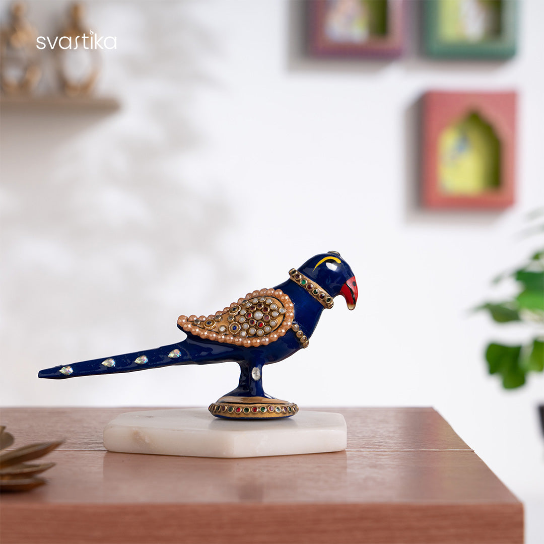 Meenakari Parrot Statue for Home Decor