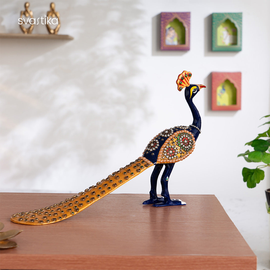 Meenakari Peacock Statue for home decor