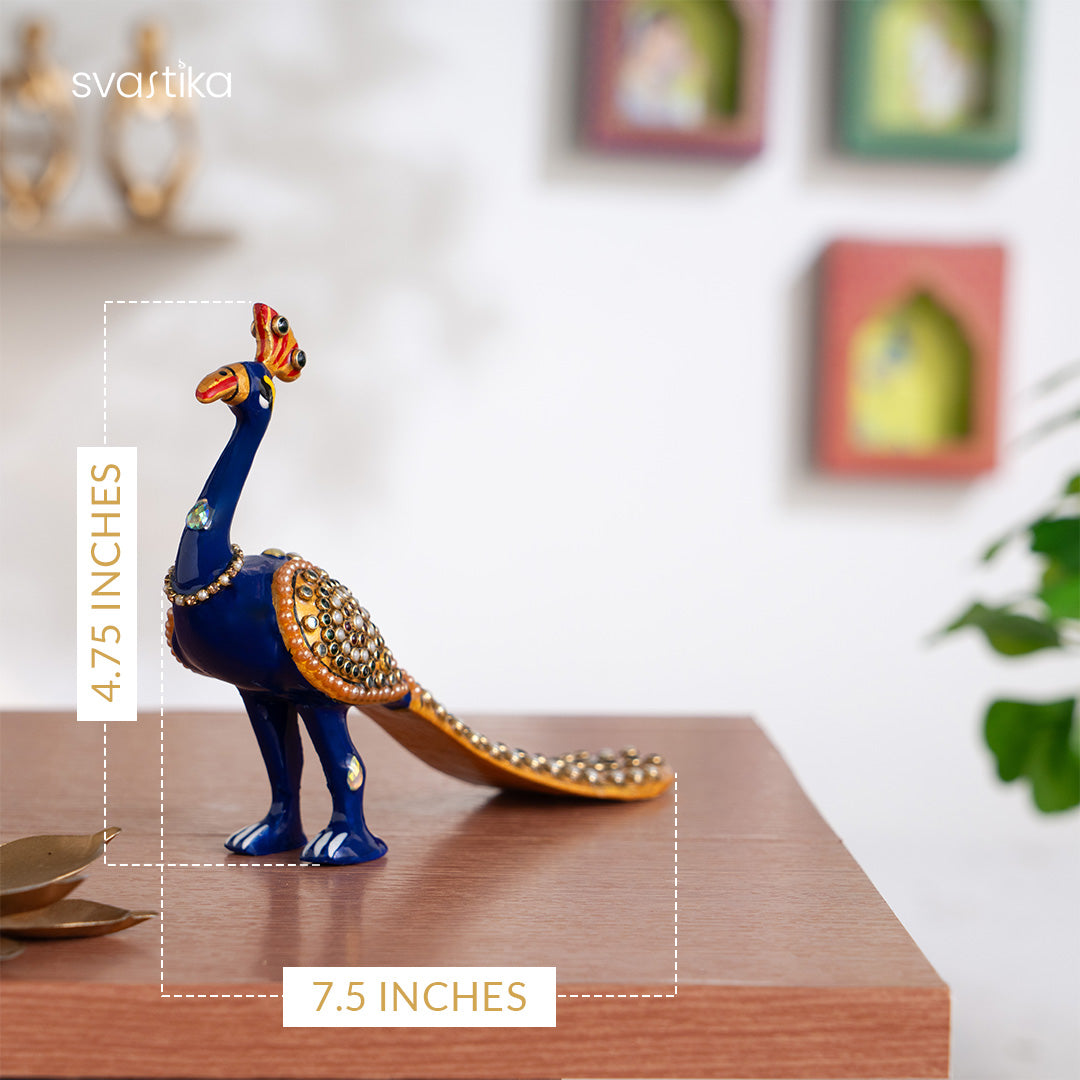 Meenakari Peacock Statue