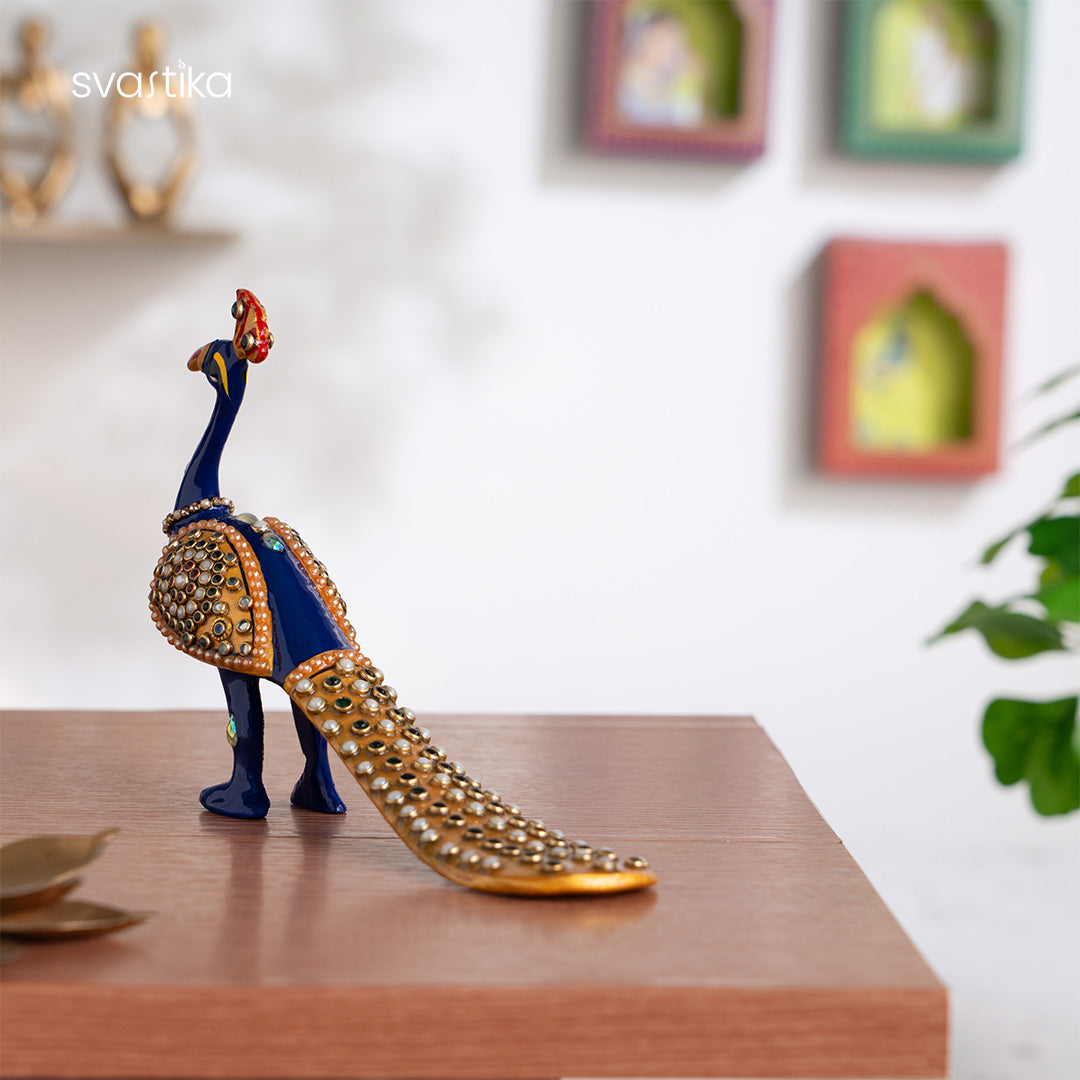 Meenakari Peacock Statue for home decor