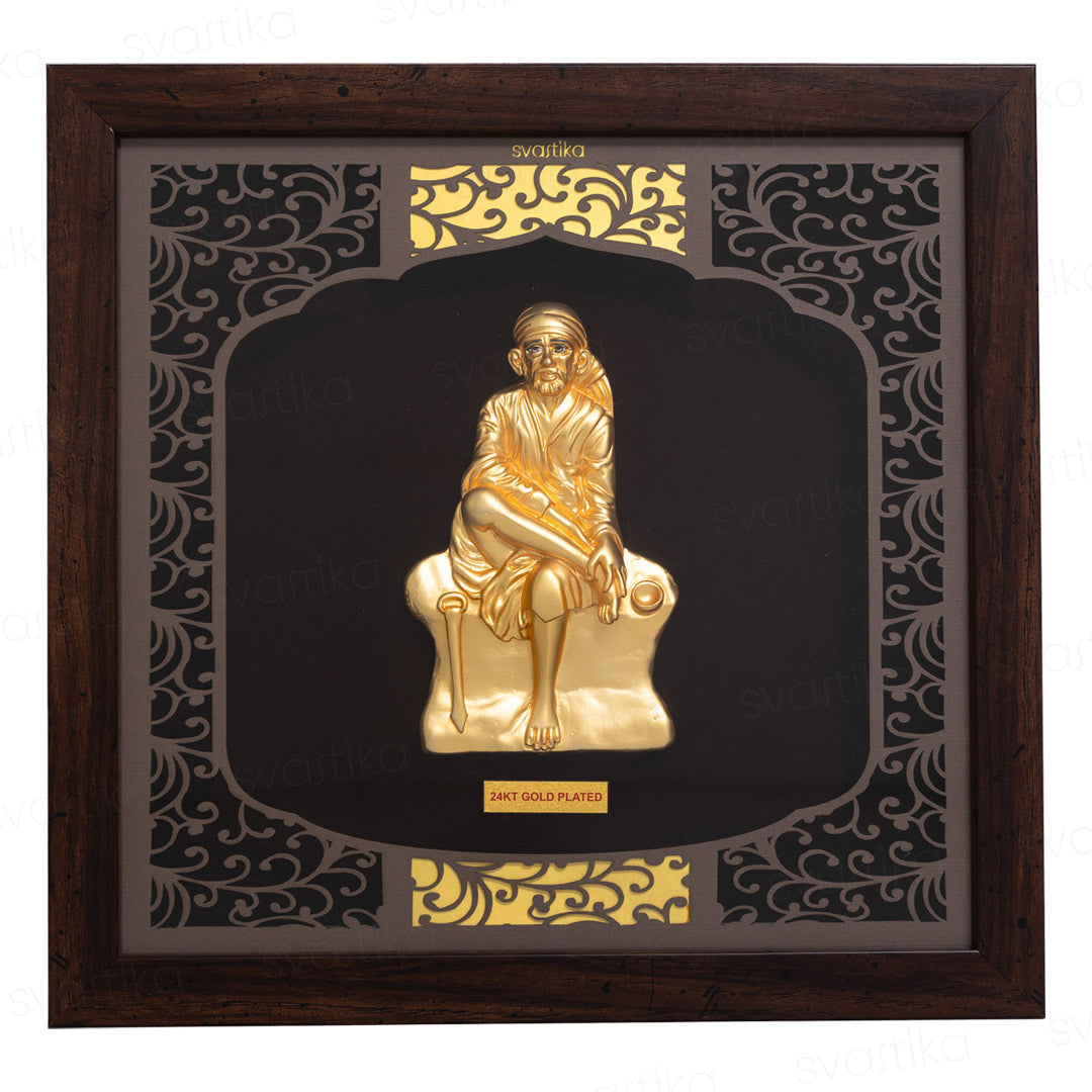 Sai-Baba-3D-Wall-Frame-for-Home-24K-Gold-Plated-Finish-with-Acrylic-Protection