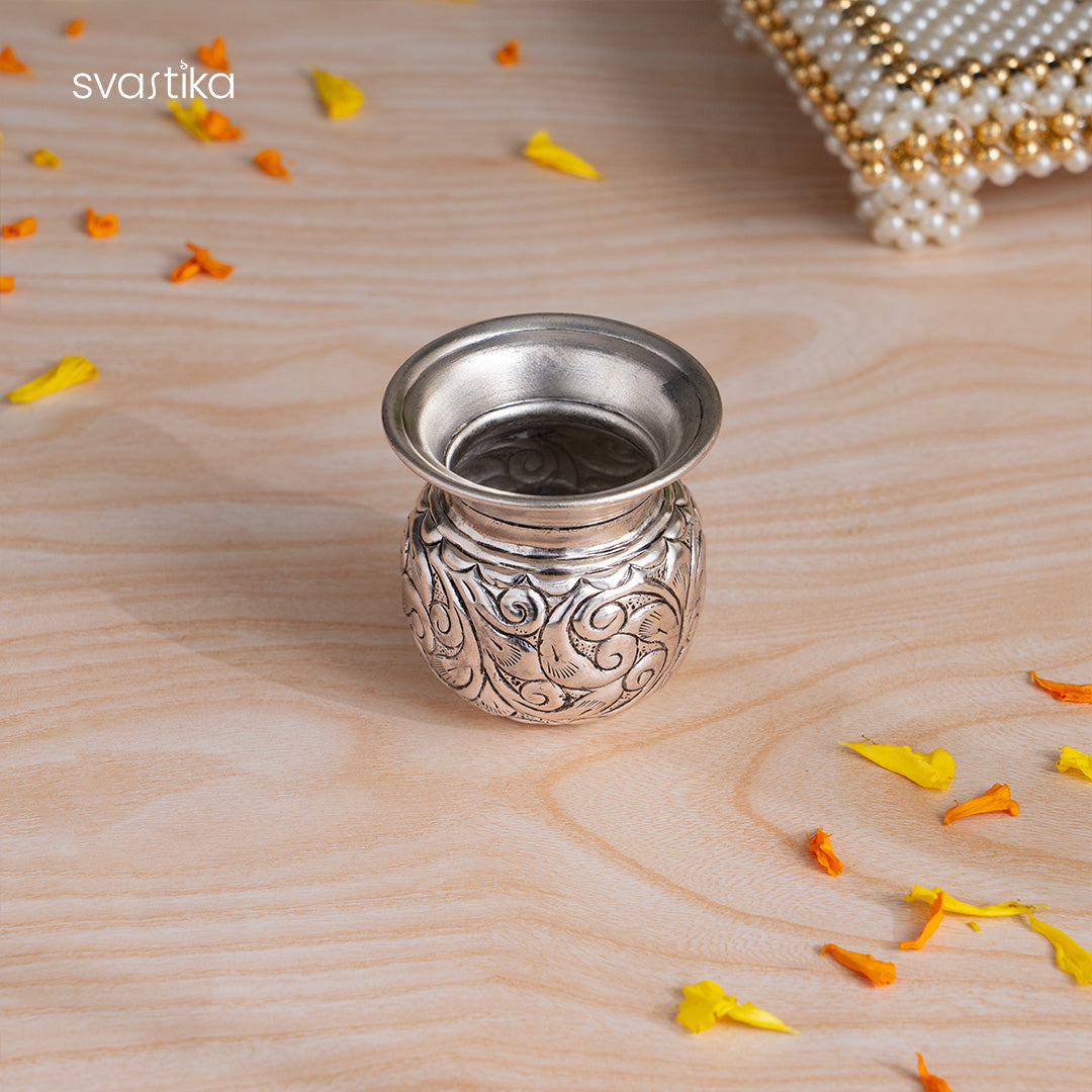 Swastik Pooja Thali Silver Plated 