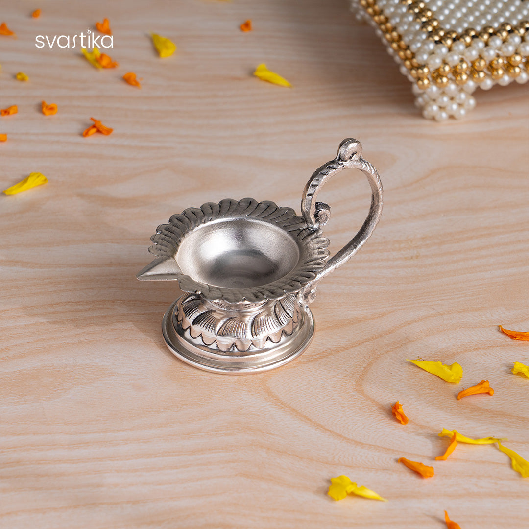 Swastik Pooja Thali Silver Plated 