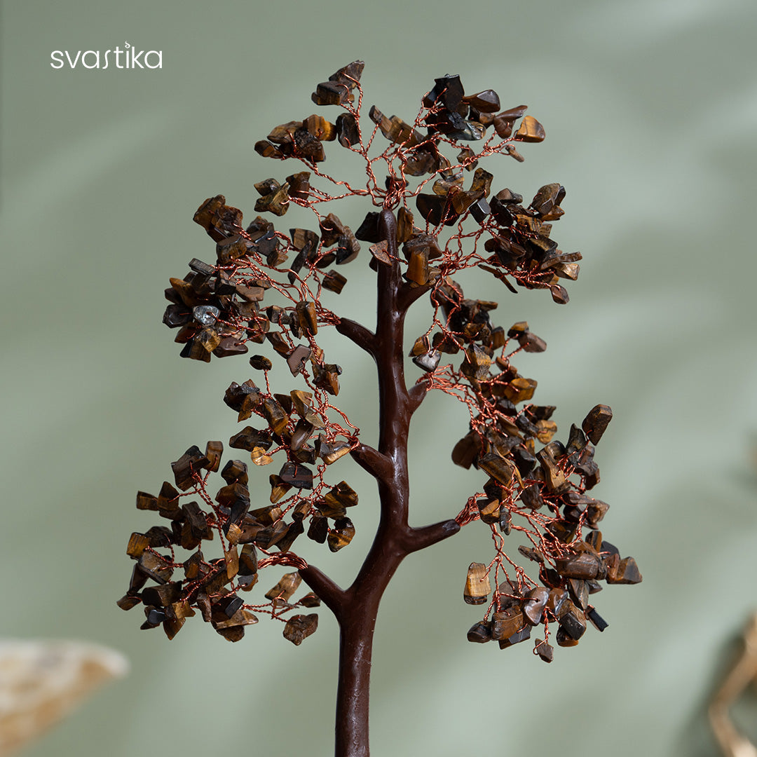 Tiger Eye Stone Crystal Tree for vastu