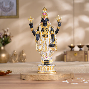 Tirupati Balaji (Venkateswara) Idol - Gold & Silver Plated (13 Inch)