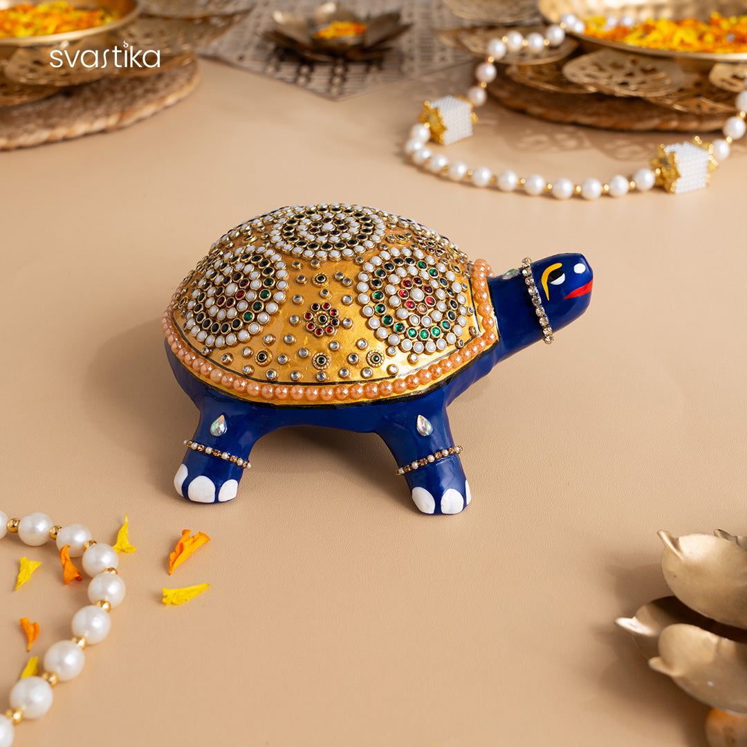 Meenakari Tortoise Statue for home decor