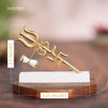 Trishul & Damroo for Car Dashboard Gold Plated (2.5 Inch)
