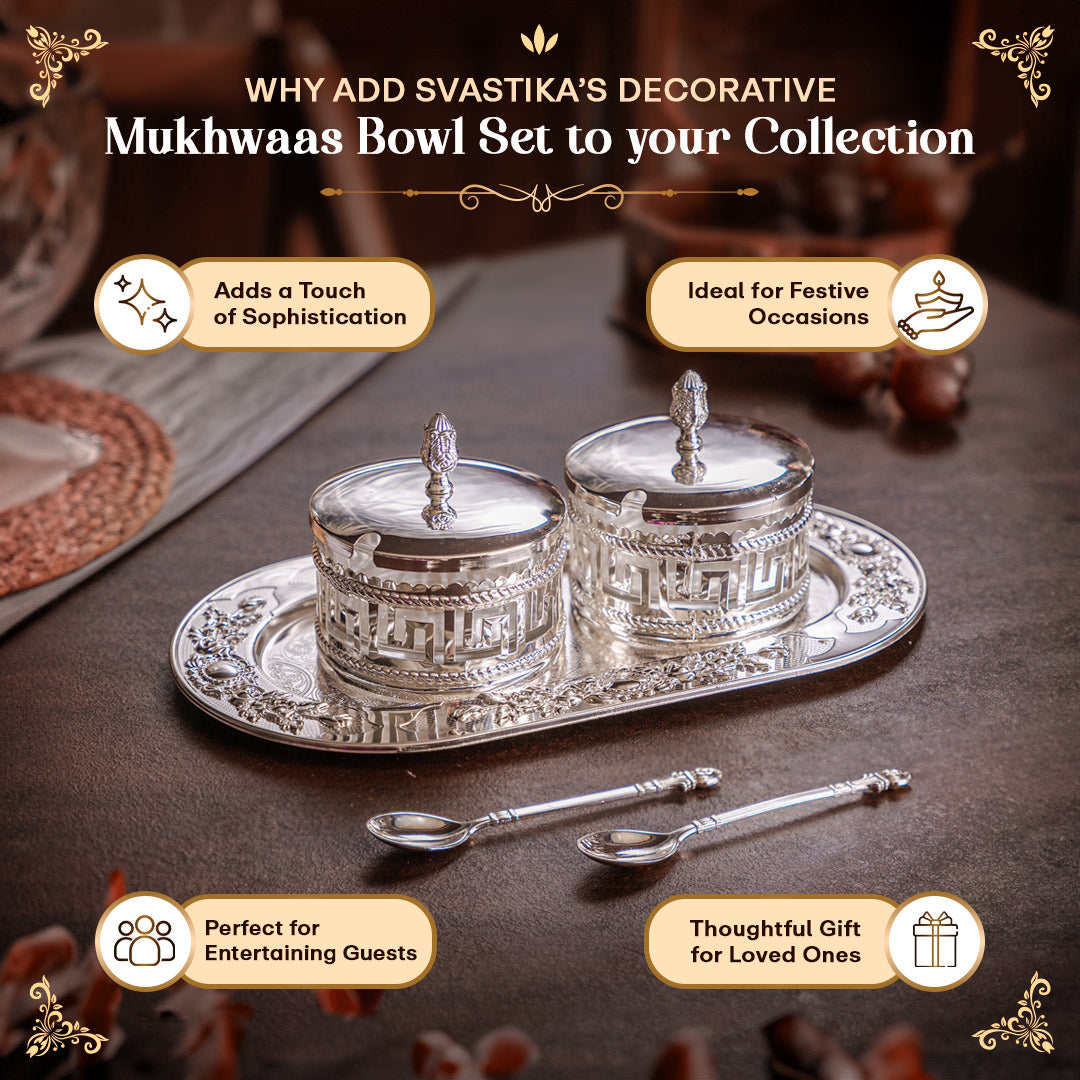 german silver mukhwas bowl set