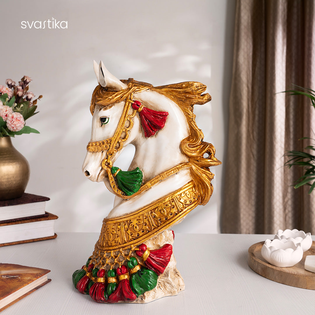 White Horse Antique Statue for decor