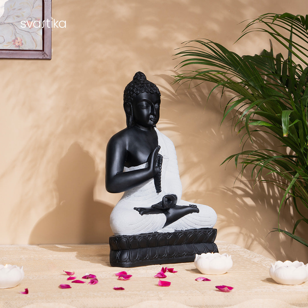 Meditating Black Buddha murti