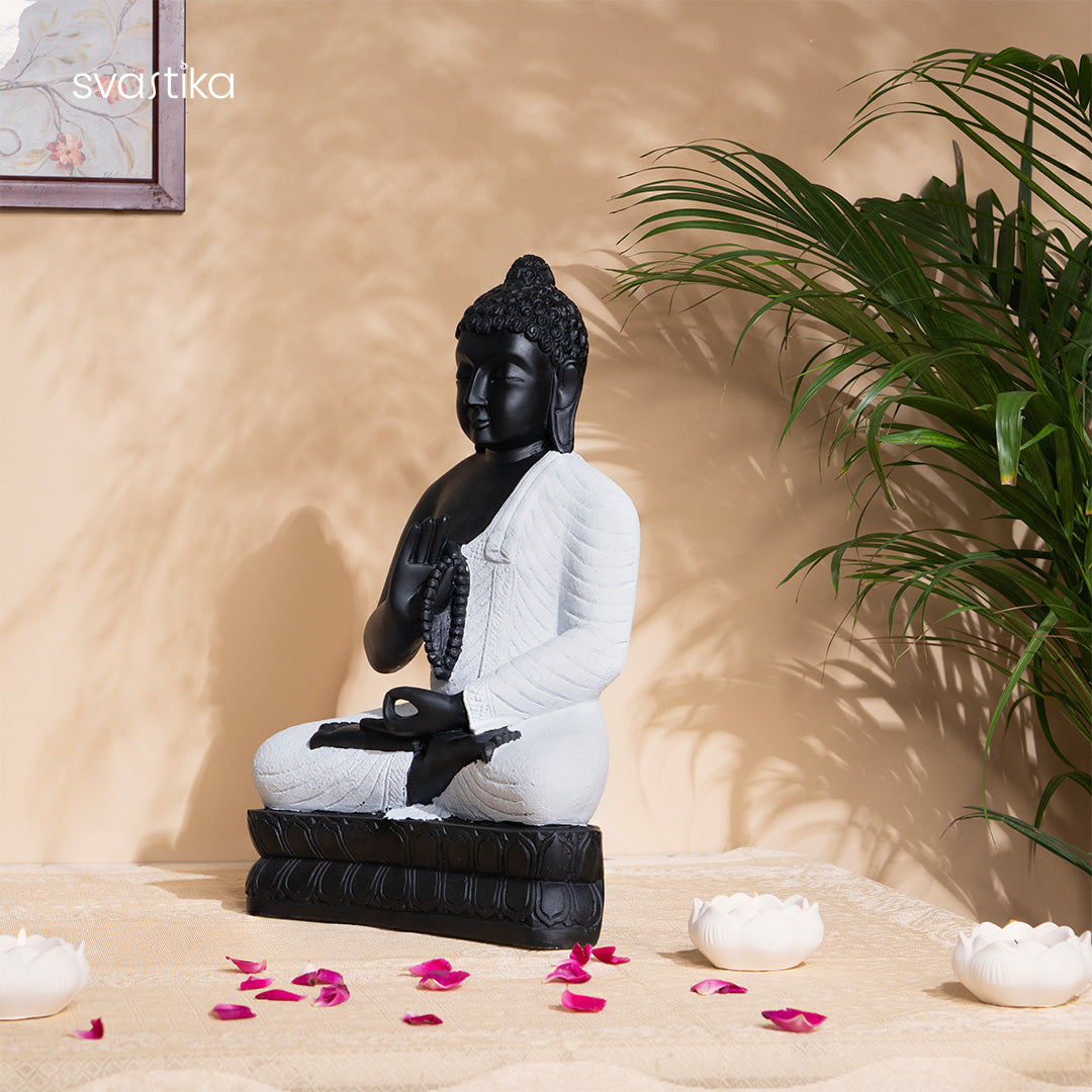 Black Meditating Buddha Statue 