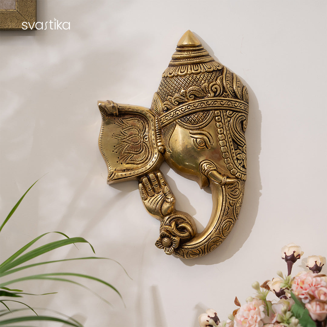 Brass Ganesh Wall Art hanging